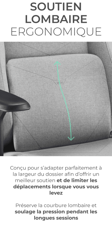 Soutien lombaire ergonomique qui s’adapte au dos et soulage la pression